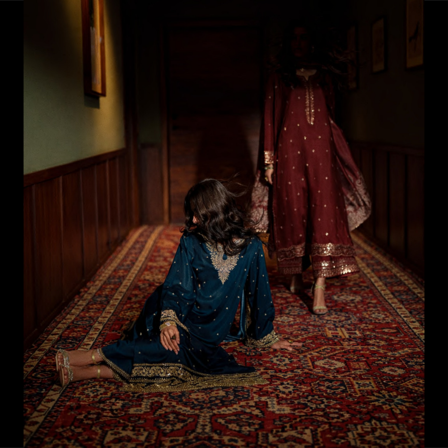 UCA-36 ELARA Festive Embroidered Viscose Dress with Printed Silk Dupatta | Women’s Festive Wear Pakistani Designer Outfit by Casuallite