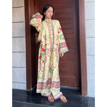 UA-183 Premium Silk Grip 2-Piece Pret – Kaftan Style Printed Co-Ords Set