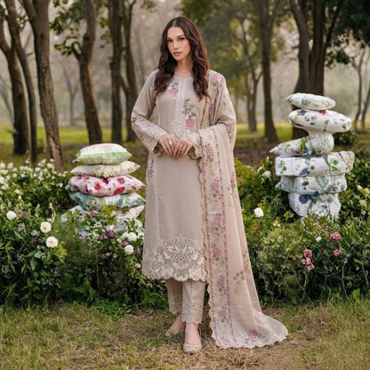 UA-185 Embroidered Cotton 3-Piece Collection | Ready to Wear Asian clothes