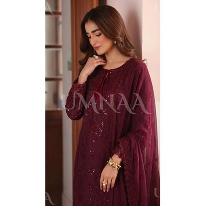 UA-192 festive Embroidered Cotton Collection with Chiffon Duppatta | Ready to Wear | Asian clothes