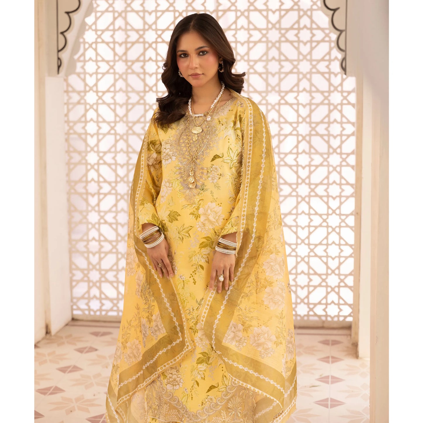 UMS-63 "Limelight" by Simrans Embroidered Printed Pure Lawn 3 Pc Collection Ready to Wear Pakistani Asian clothes