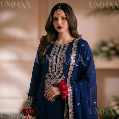 UA-210 Embroidered Chiffon Sharara Festive Collection by umnaa | Ready to Wear Pakistani Asian clothes