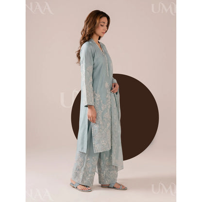 UA-221 Embroidered Cotton Ready to Wear Collection Pakistani Asian Women | 3 Piece Shirt Trouser Duppata by Umnaa