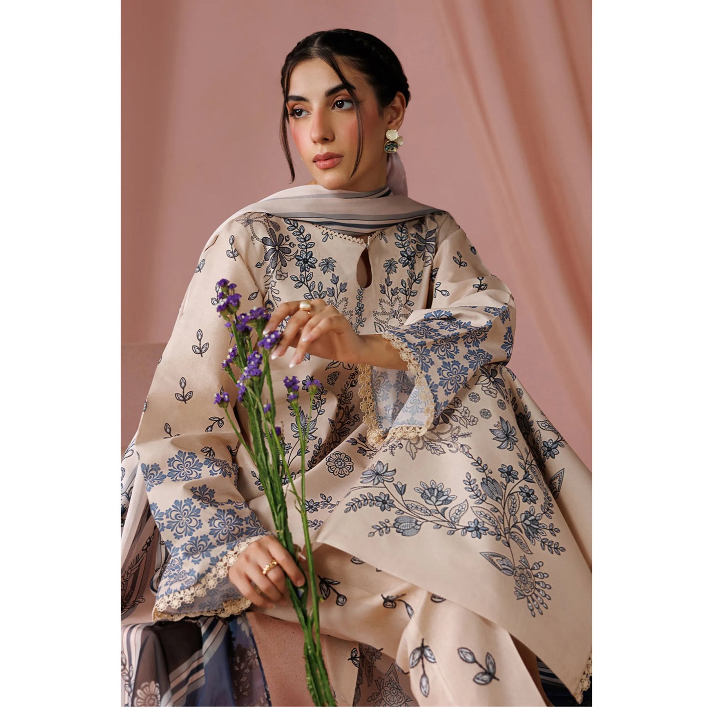 UE-02 "Printed Essential" by Esra Fashion Summer Printed Lawn 3 Piece Collection | Pakistani Asian Clothes