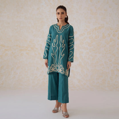 UN-02 Doria Lawn 2 Piece Co-Ord Set for Women | Premium Printed Matching Set by Naubahar | Summer Casual Wear