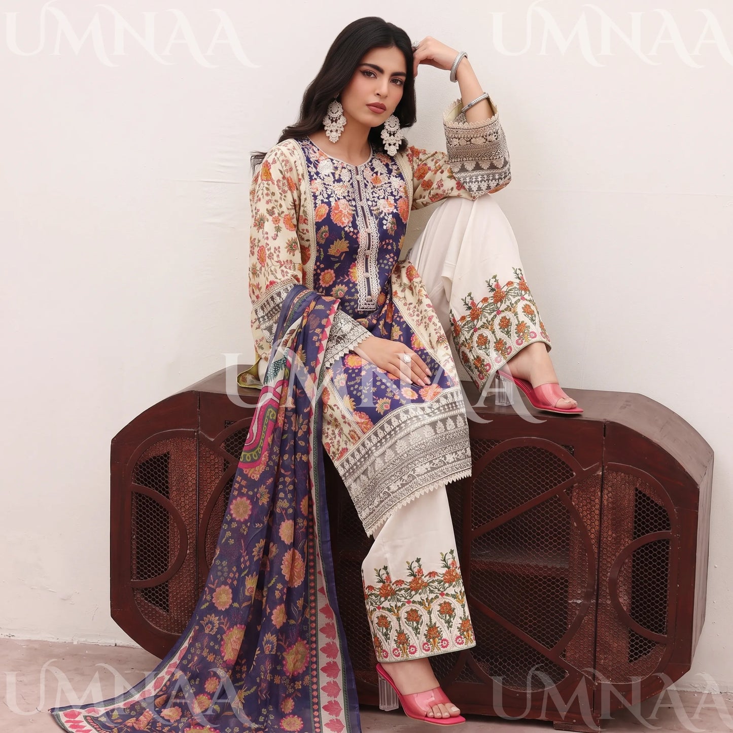 UA-334 Embroidered Viscose 3 Pc Collection Ready to Wear Pakistani Asian clothes by Umnaa
