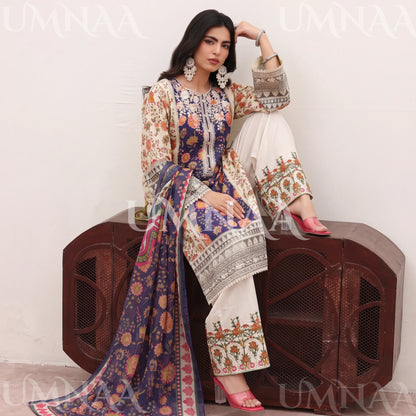 UA-334 Embroidered Viscose 3 Pc Collection Ready to Wear Pakistani Asian clothes by Umnaa