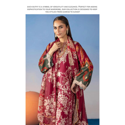 UMS-67 Ethnic Rozana by Simrans Poly Lawn Kaftan Co Ords set