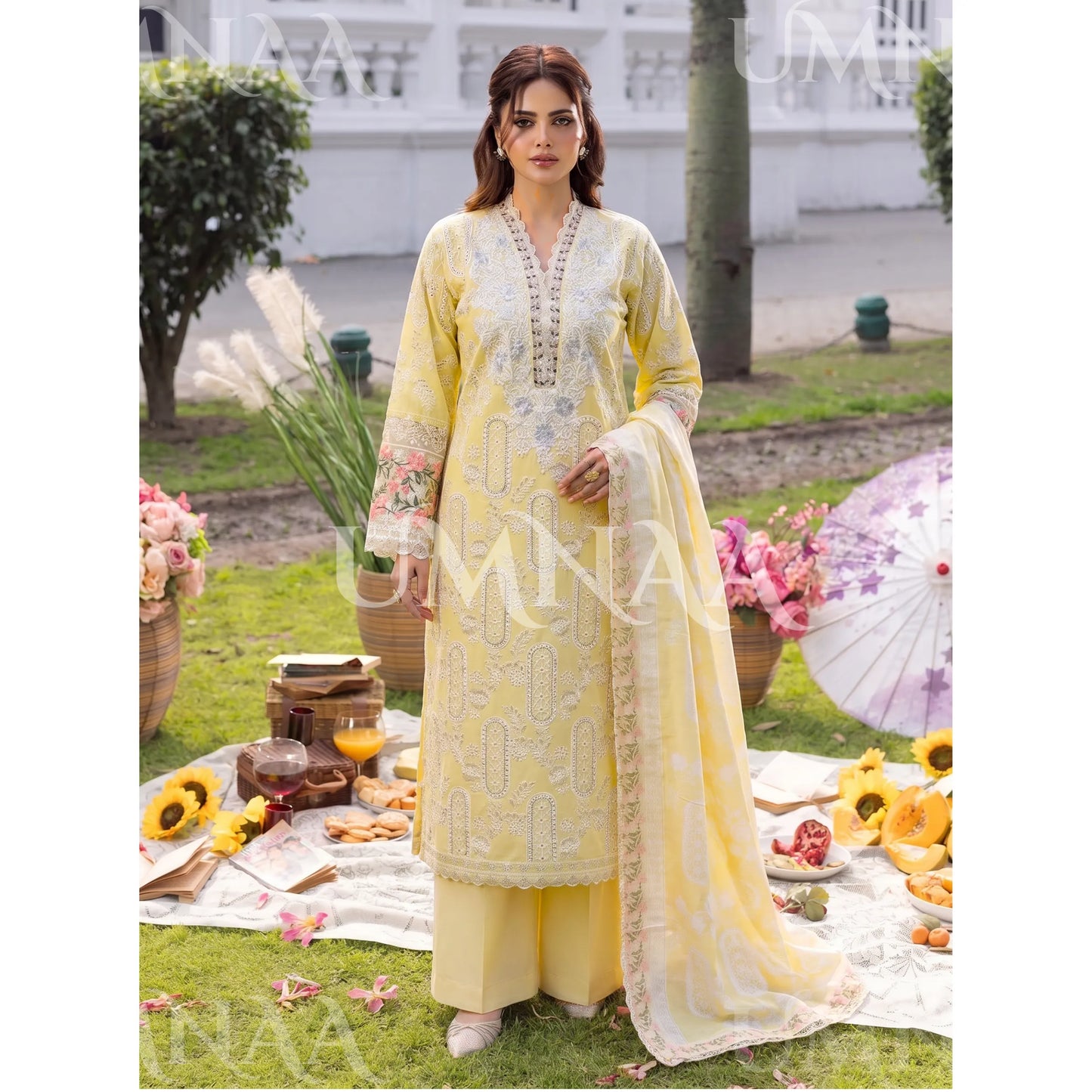 UA-250 Embroidered Cambric Cotton Collection by Umnaa