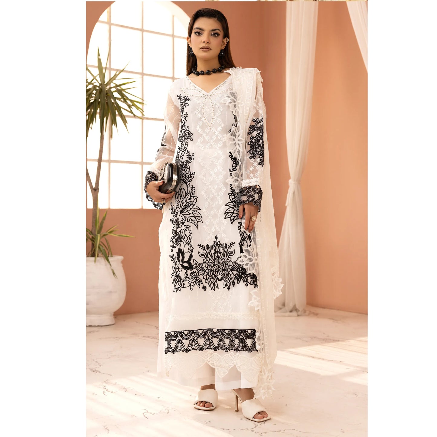 UMS-68 Florence Embroidered Visocse 3 pc Collection | Simrans