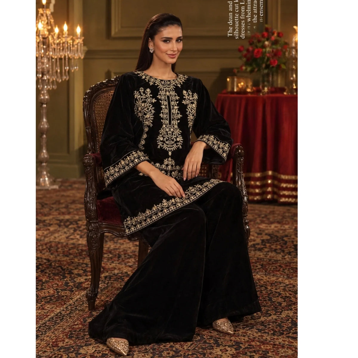 RA-42 Mehr-e-Noor Luxury Velvet Co-Ords | Raniya.h