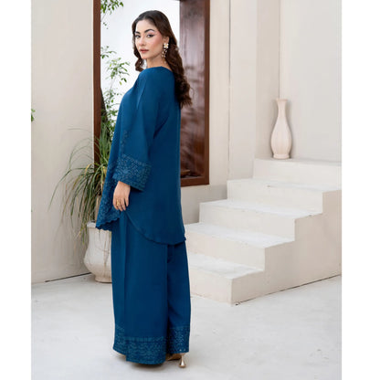 UA-306 Embroidered Dhanak Co-Ord set | Umnaa