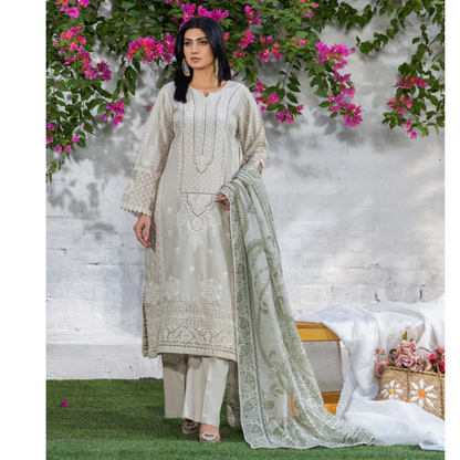 UTT-05 Embroidered Cambric Cotton 3 Pc Ready to wear Collection | Traditional Thread