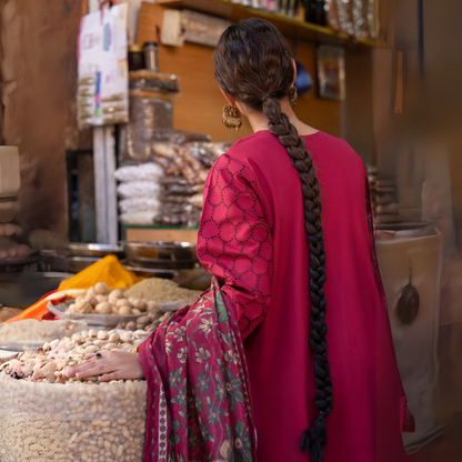 UCA-15 3 Pc Embroidered Cambric Cotton Ready to Wear Eid Collection by Casuallite