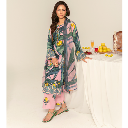 UA-94 3 Pc Embroidered Printed Summer Lawn | Ready to Wear | Umnaa