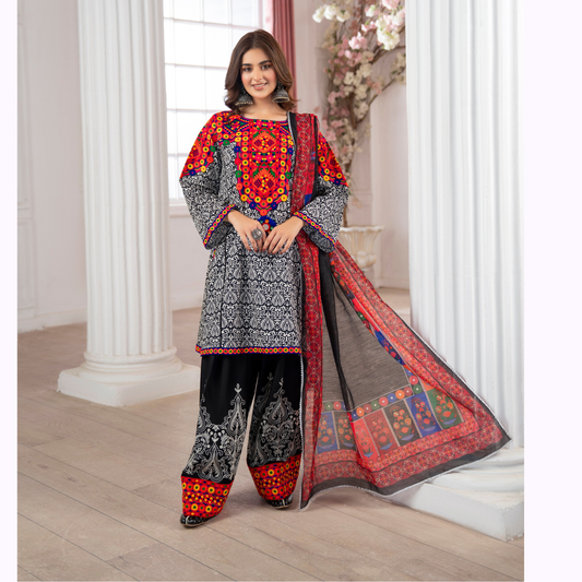 3 Pc Luxury Embroidered trendy Farshi Shalwar Collection | Eid Wear | Karma collection