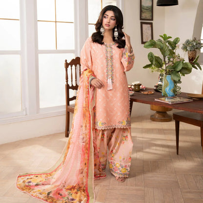 "Gulmahar" Embroidered Lawn Farshi Shalwar Collection by karma Collection