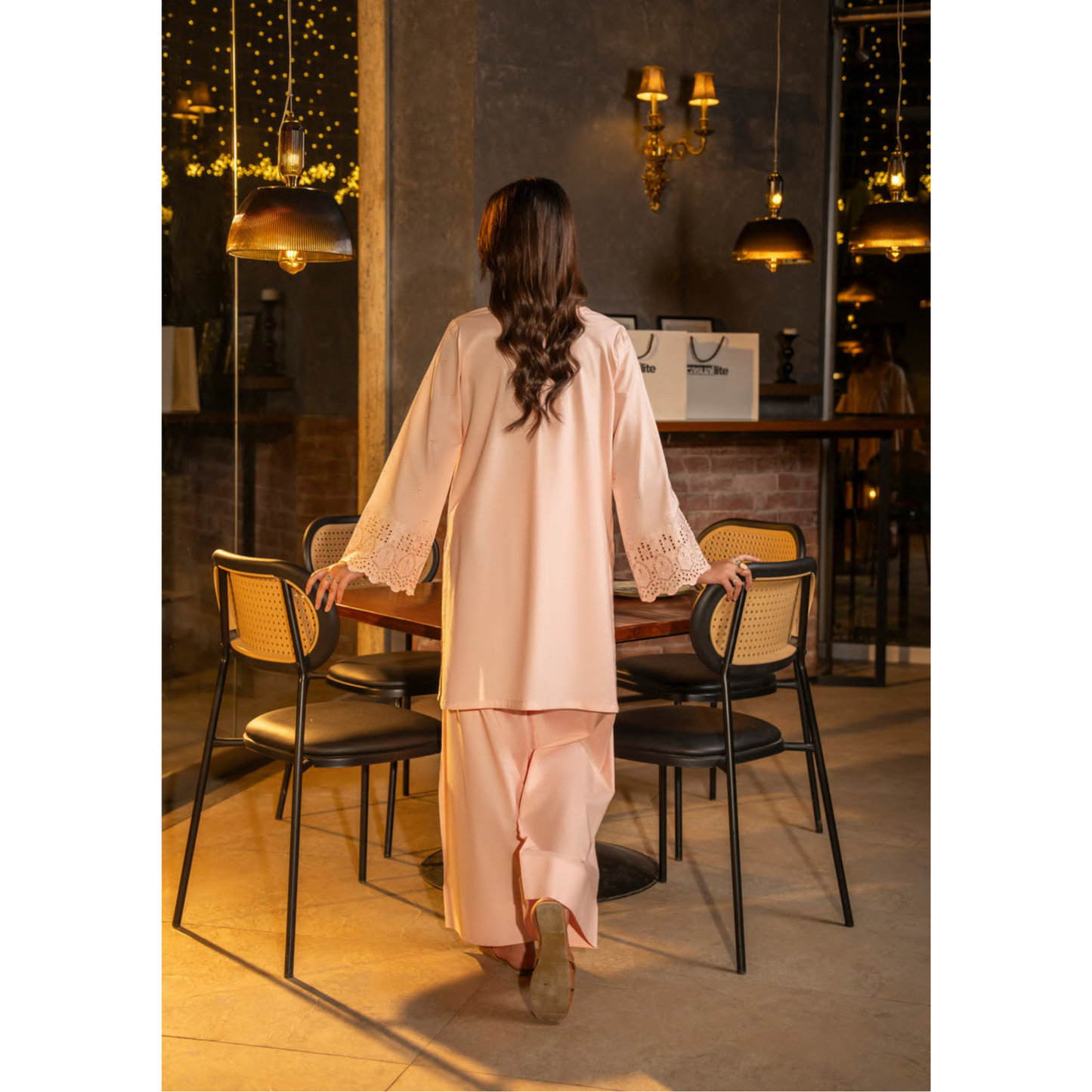 UCA-18 2 Pc Casual Cotton Farshi Shalwar Chikenkari Co-Ords Set | Ready to Wear | Casuallite