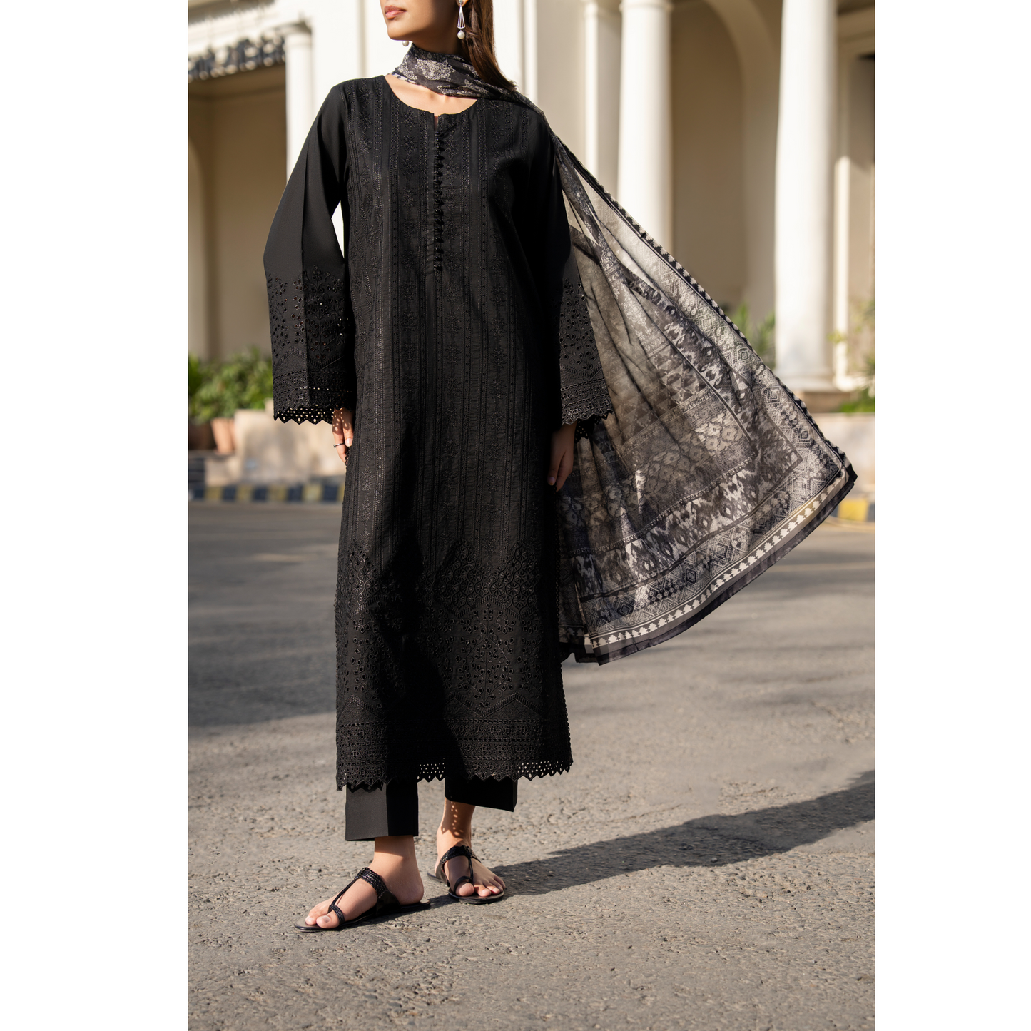 UCA-22 3 pc Summer Cotton Lawn Monochrome Collection | Ready to Wear | Casuallite