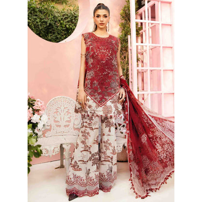 UMS-33 Maria B Inspired Printed Embroidered Grip Silk Readymade Womenswear Asian Dress by Simrans