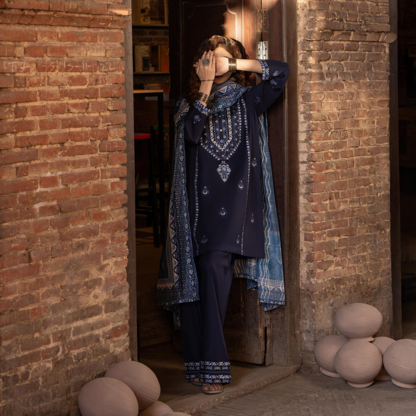 3 Pc Embroidered Cambric Cotton Ready to Wear Eid Collection by Casuallite | UCA-13