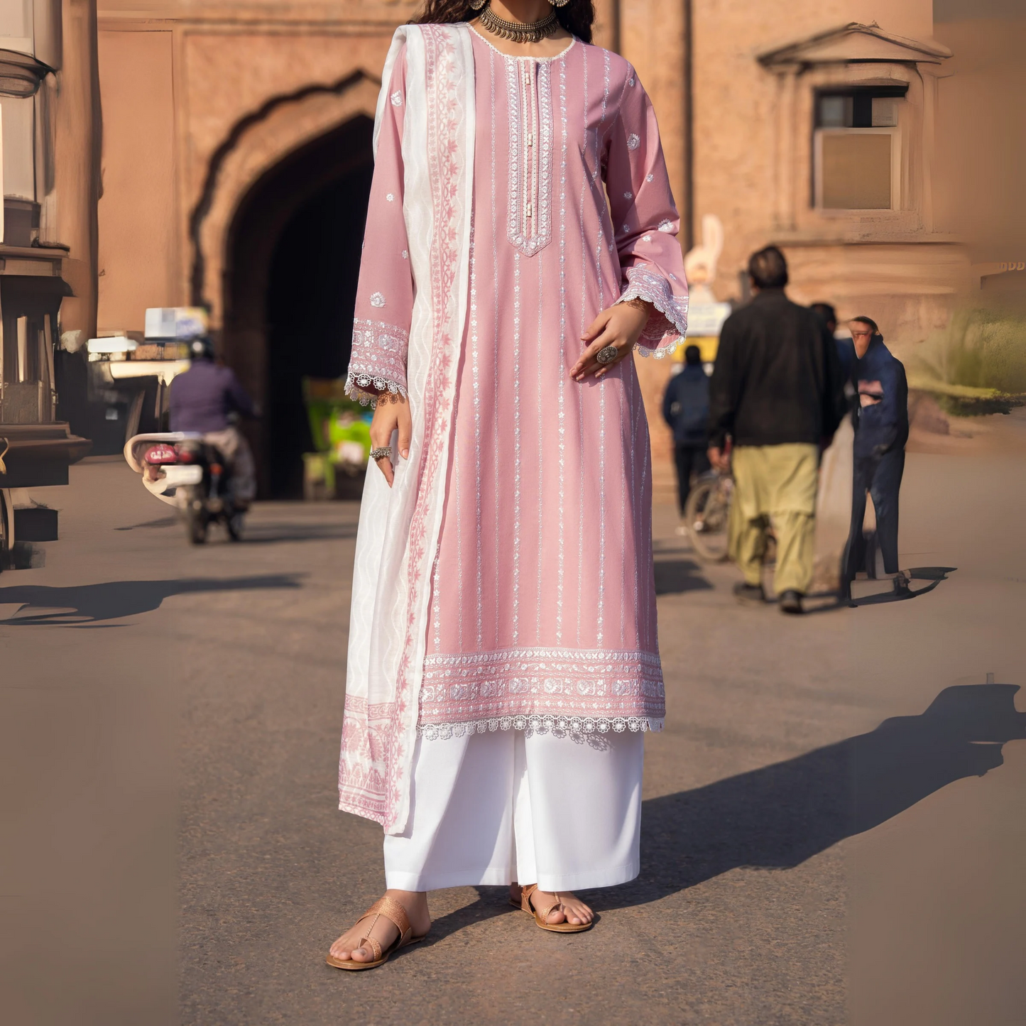 3 Pc Embroidered Cambric Cotton Ready to Wear Eid Collection by Casuallite | UCA-13