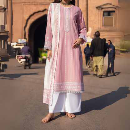 3 Pc Embroidered Cambric Cotton Ready to Wear Eid Collection by Casuallite | UCA-13