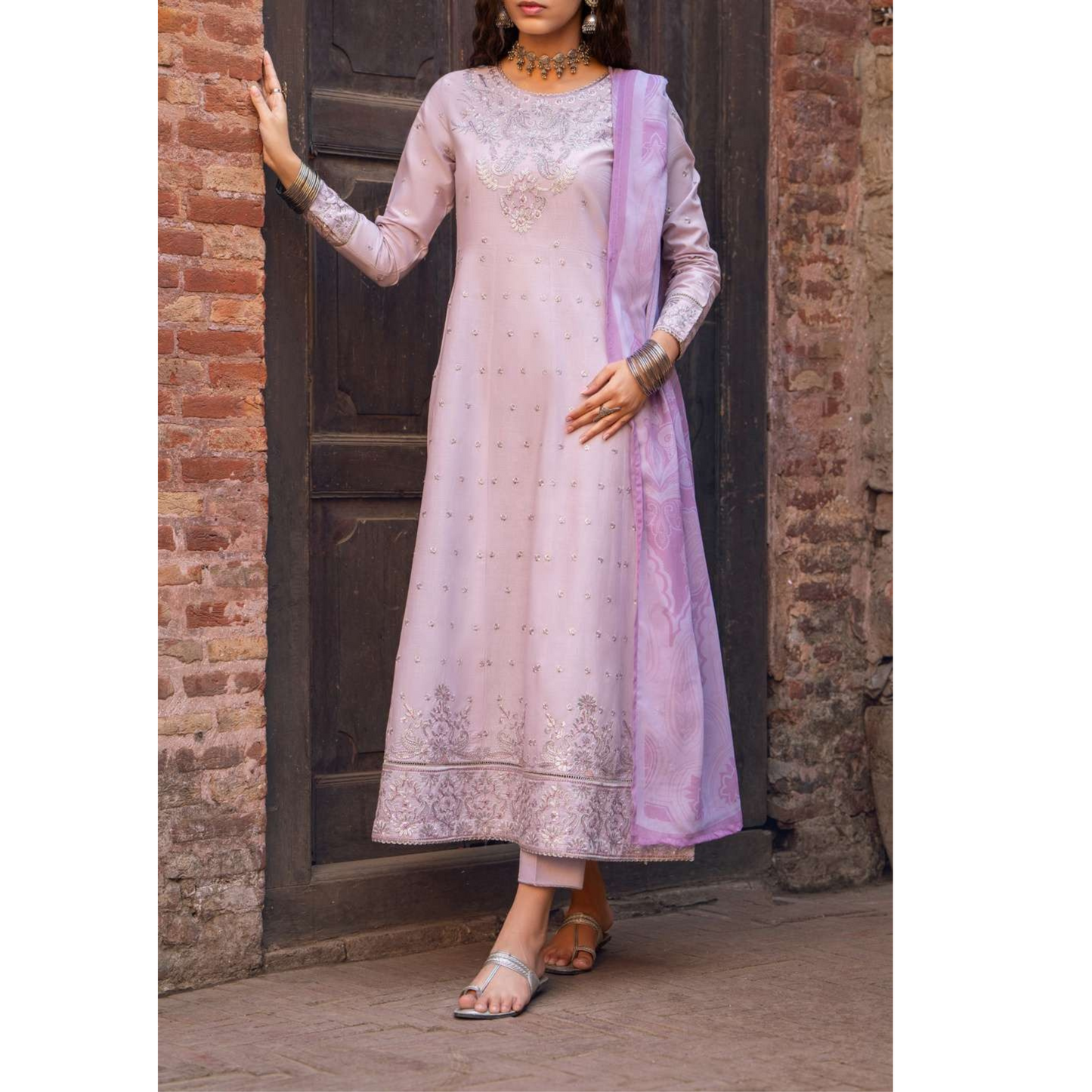 3 Pc Embroidered Cambric Cotton Ready to Wear Eid Collection by Casuallite | UCA-13