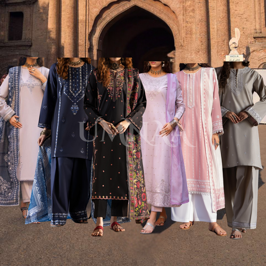 3 Pc Embroidered Cambric Cotton Ready to Wear Eid Collection by Casuallite | UCA-13