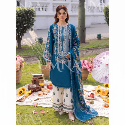 UA-246 Embroidered Cotton 3 Pc Collection Ready to Wear Pakistani Asian clothes by Umnaa