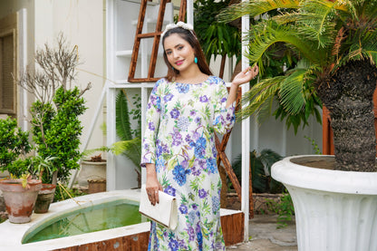 Multi Floral Printed Lawn 2 Pc - Simrans
