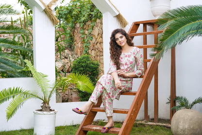 Multi Floral Printed Lawn 2 Pc - Simrans