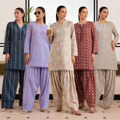 USN-23 Printed Farshi Shalwar Lawn Co-Ord Set | Saphorn