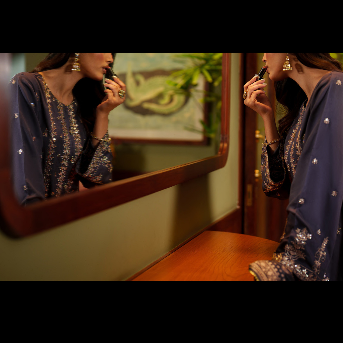 UCA-36 ELARA Festive Embroidered Viscose Dress with Printed Silk Dupatta | Women’s Festive Wear Pakistani Designer Outfit by Casuallite