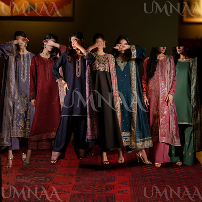 UCA-36 ELARA Festive Embroidered Viscose Dress with Printed Silk Dupatta | Women’s Festive Wear Pakistani Designer Outfit by Casuallite