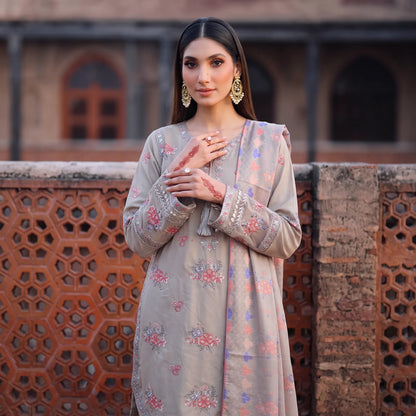 UA-267 Embroidered Cambric Cotton 3 Piece Collection by Umnaa