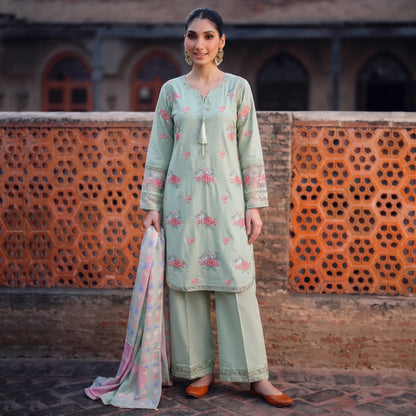 UA-267 Embroidered Cambric Cotton 3 Piece Collection by Umnaa