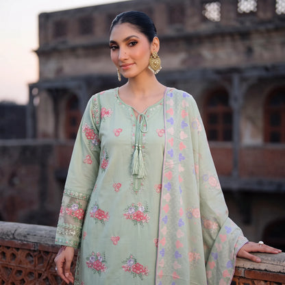 UA-267 Embroidered Cambric Cotton 3 Piece Collection by Umnaa