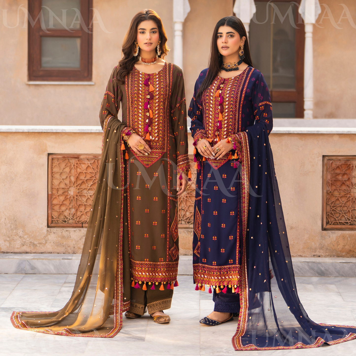 F-495 "Hayat" Embroidered Georgette Chiffon 3 Pc Collection