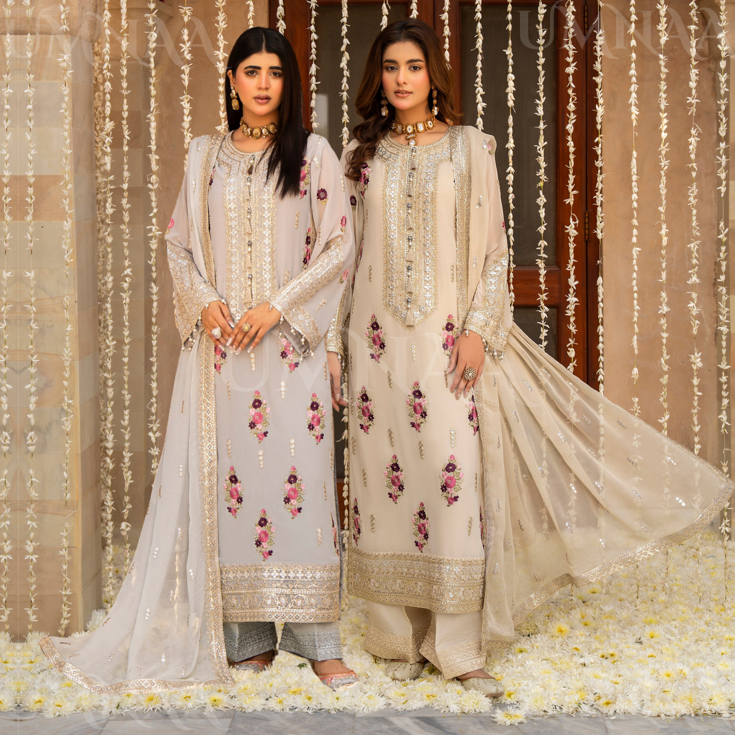F-496 "Hayat" Embroidered Georgette Chiffon 3 Pc Collection