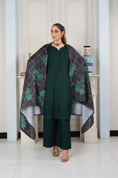 3 PC DHANAK LASERKARI DRESS WITH WOOL SHAWL-RANIYA.h