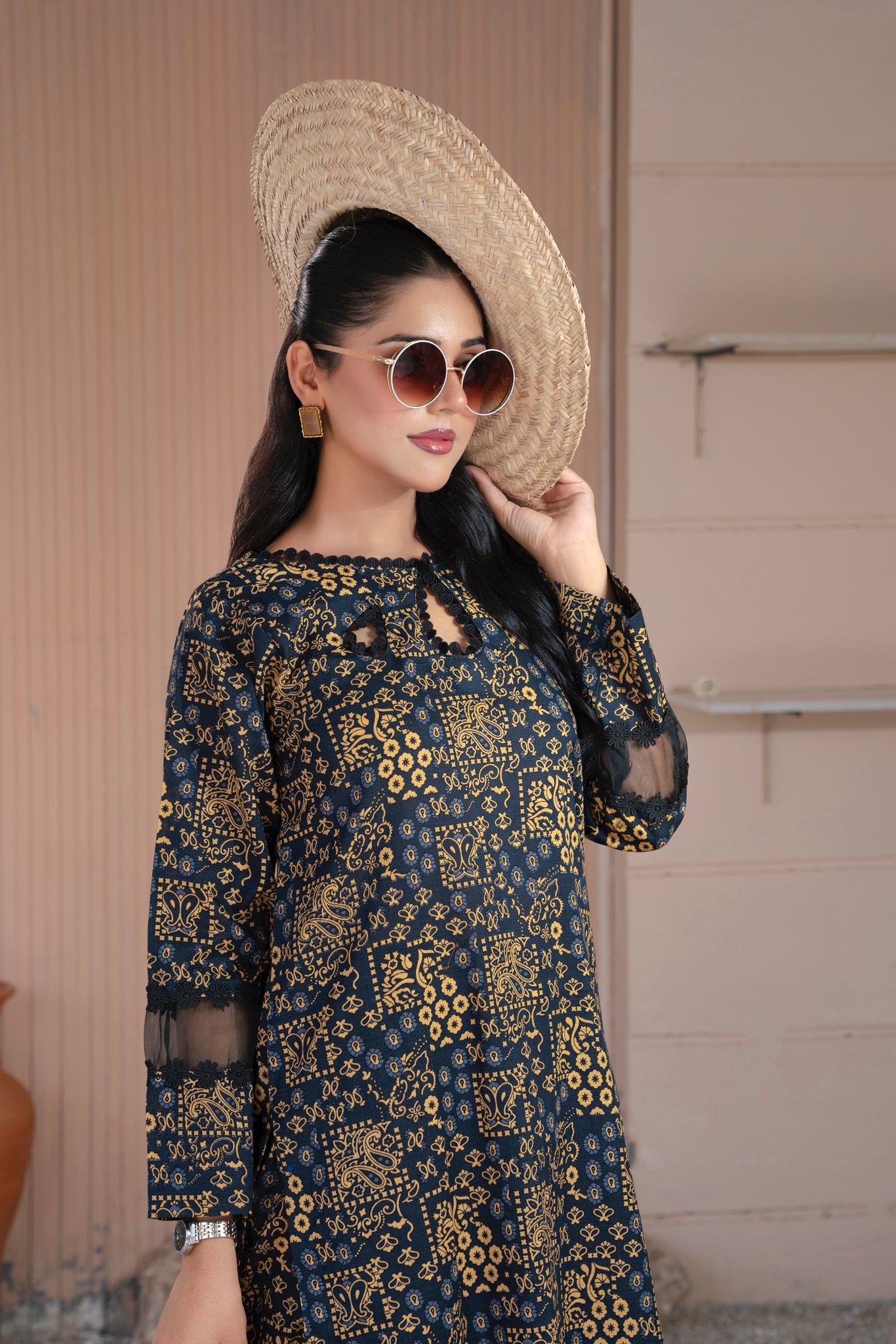 2- Piece Stitched Slub khaddar Outfit By RANIYA.H