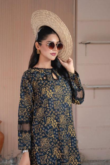 2- Piece Stitched Slub khaddar Outfit By RANIYA.H