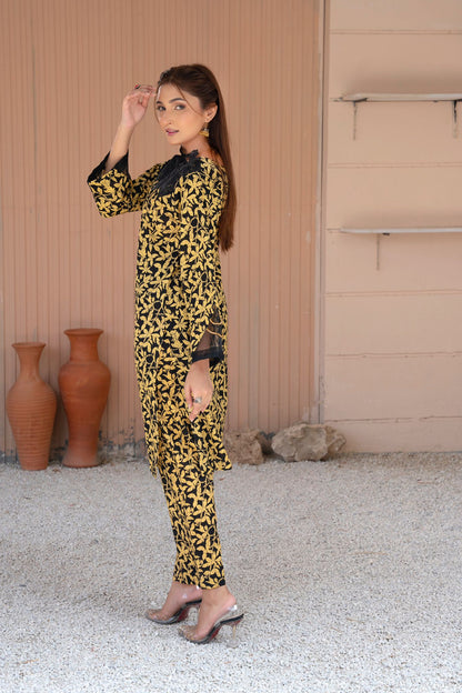 2- Piece Stitched Slub khaddar Outfit By RANIYA.H