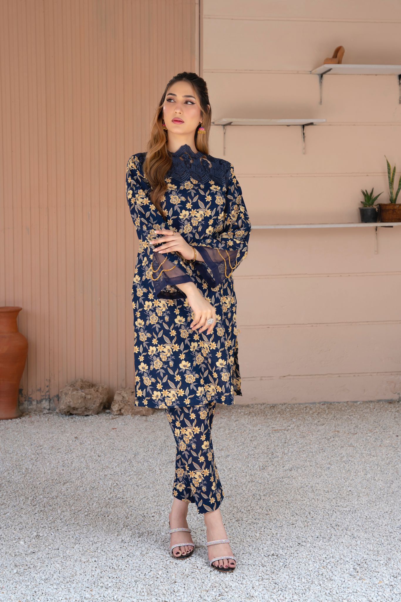 2- Piece Stitched Slub khaddar Outfit By RANIYA.H