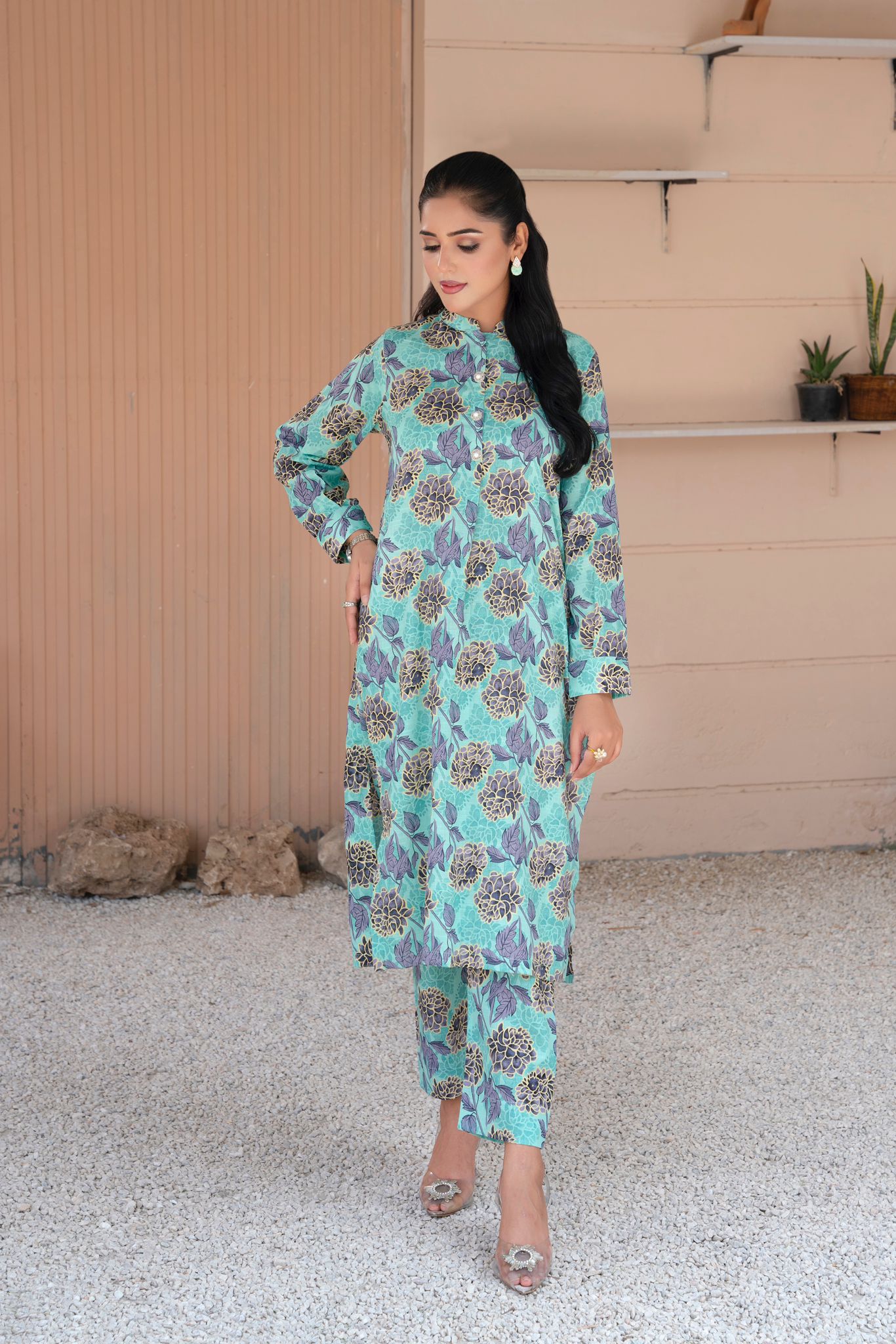 2- Piece Stitched Slub khaddar Outfit By RANIYA.H