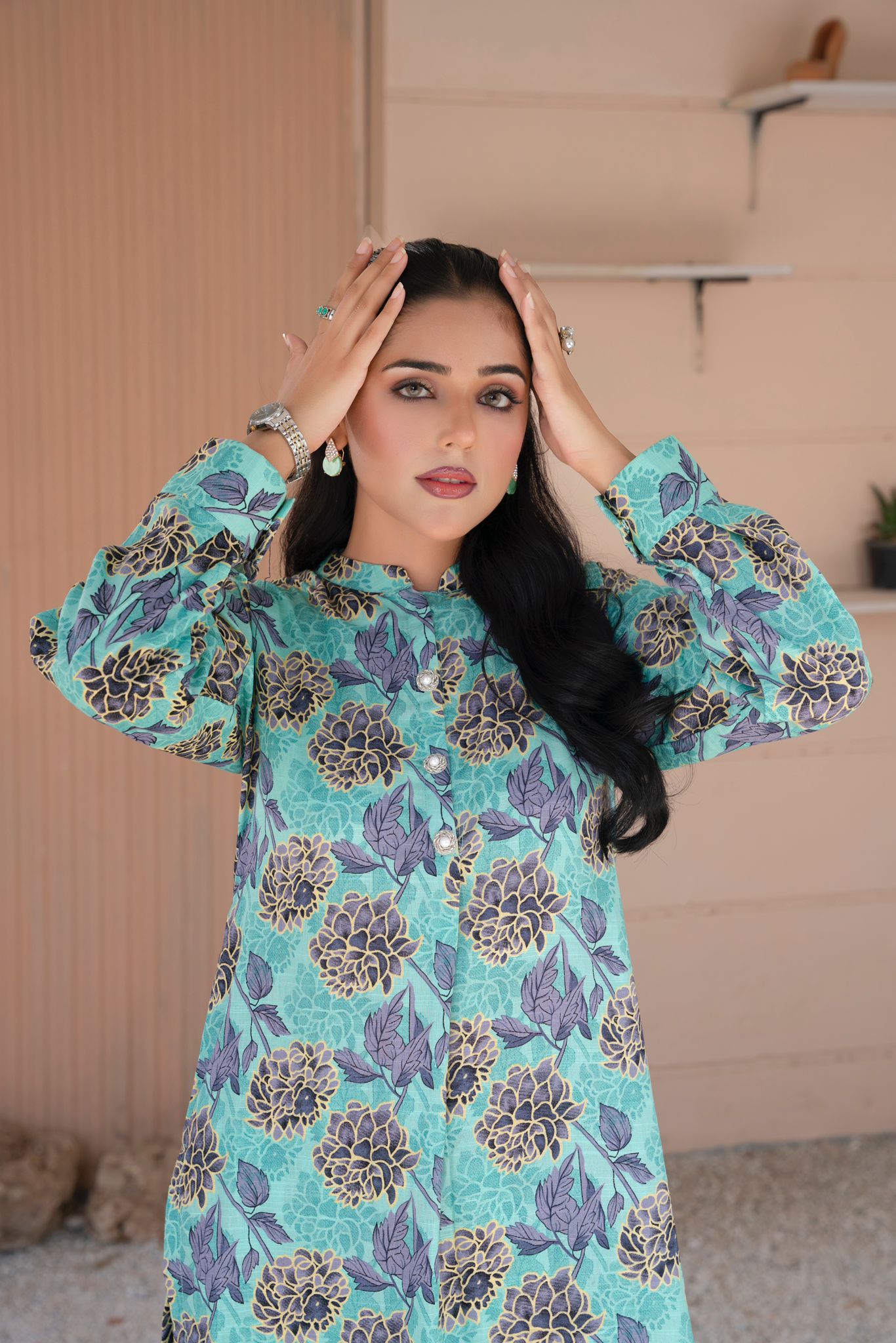 2- Piece Stitched Slub khaddar Outfit By RANIYA.H