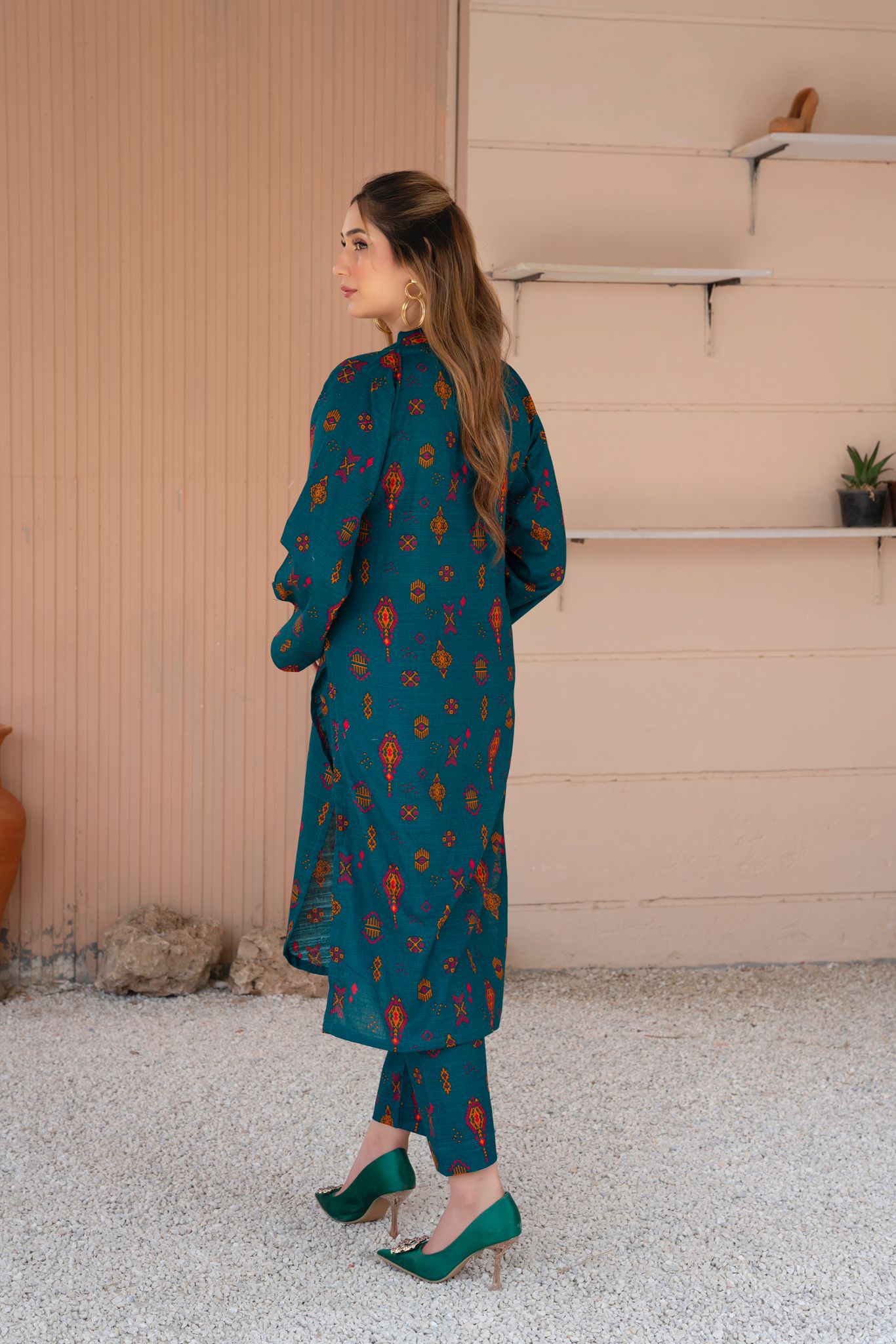 2- Piece Stitched Slub khaddar Outfit By RANIYA.H