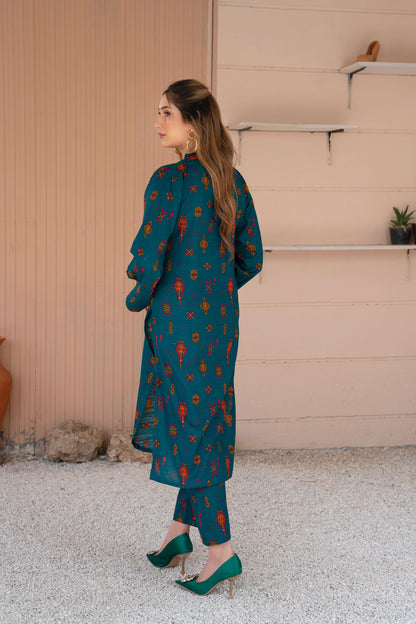 2- Piece Stitched Slub khaddar Outfit By RANIYA.H