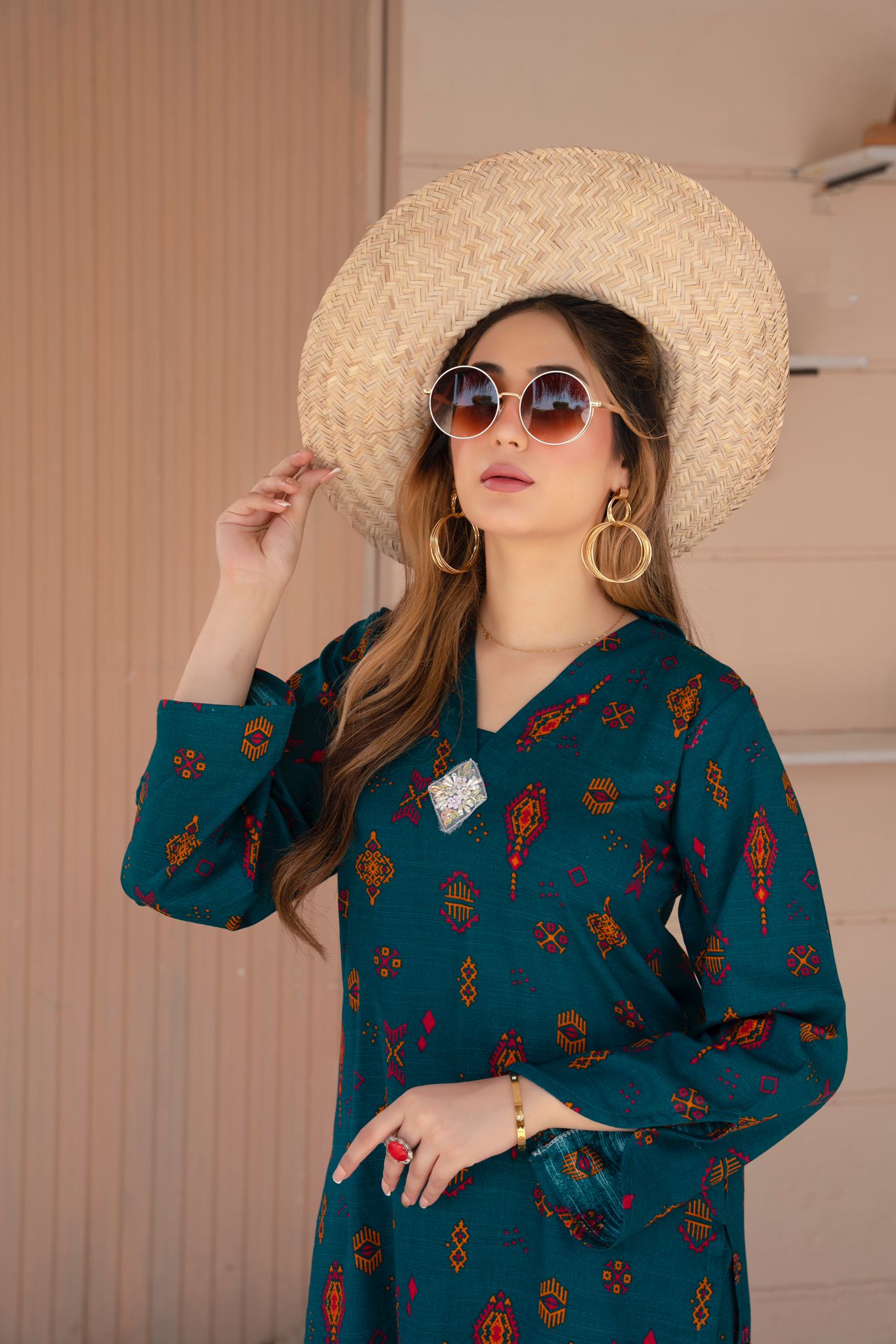 2- Piece Stitched Slub khaddar Outfit By RANIYA.H